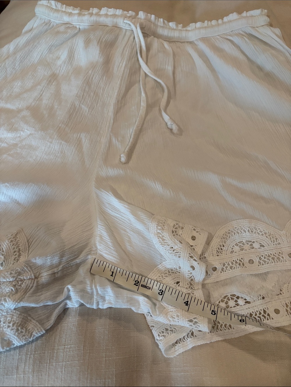 Aerie White High Waist Lace Trim Shorts - Picture 4 of 8